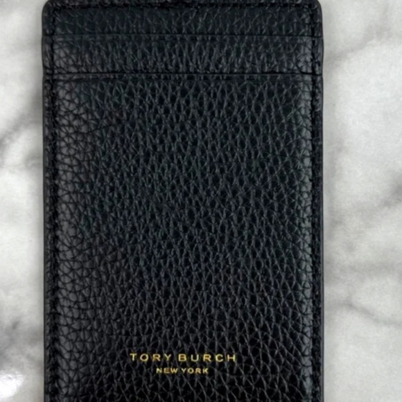 Tory Burch Black Leather Thea Card Case ID Holder - Picture 3 of 5